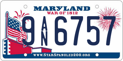 MD license plate 9AN6757