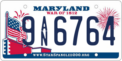MD license plate 9AN6764