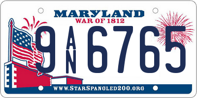 MD license plate 9AN6765