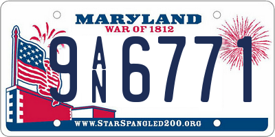 MD license plate 9AN6771