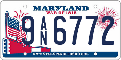 MD license plate 9AN6772