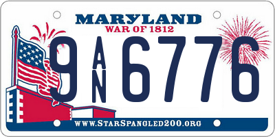 MD license plate 9AN6776