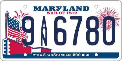 MD license plate 9AN6780