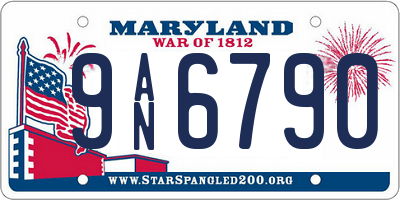 MD license plate 9AN6790