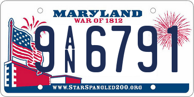 MD license plate 9AN6791
