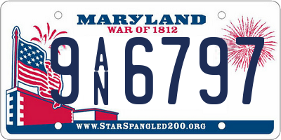 MD license plate 9AN6797