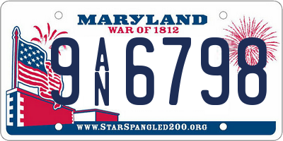 MD license plate 9AN6798
