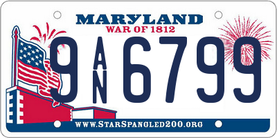 MD license plate 9AN6799