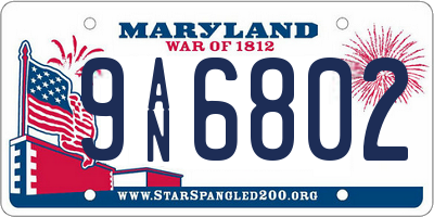 MD license plate 9AN6802