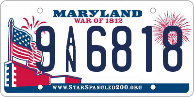 MD license plate 9AN6818