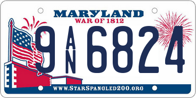 MD license plate 9AN6824