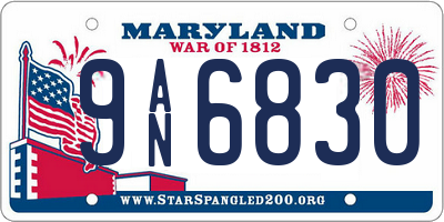 MD license plate 9AN6830