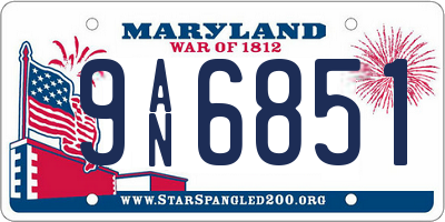 MD license plate 9AN6851