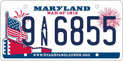 MD license plate 9AN6855