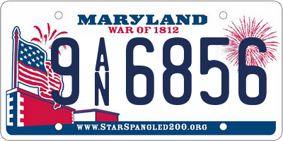 MD license plate 9AN6856