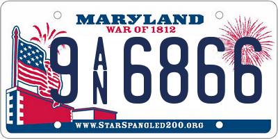 MD license plate 9AN6866