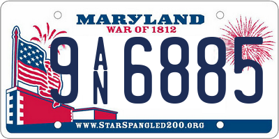MD license plate 9AN6885