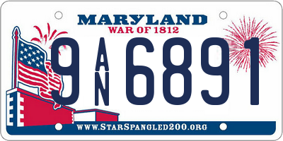 MD license plate 9AN6891