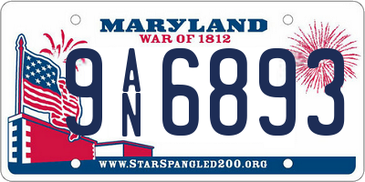 MD license plate 9AN6893