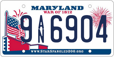 MD license plate 9AN6904