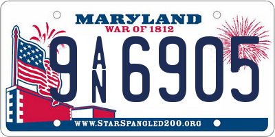 MD license plate 9AN6905