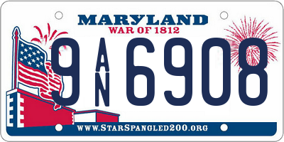 MD license plate 9AN6908