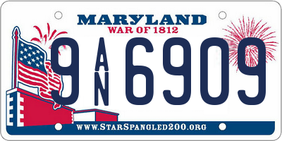 MD license plate 9AN6909