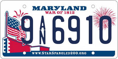 MD license plate 9AN6910