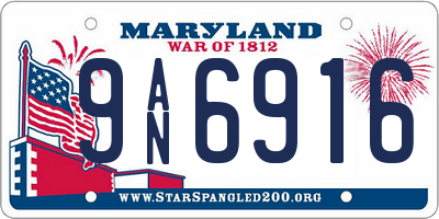 MD license plate 9AN6916