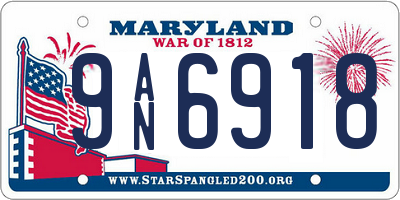 MD license plate 9AN6918