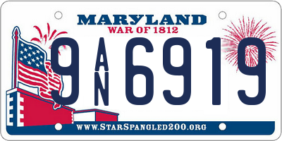 MD license plate 9AN6919
