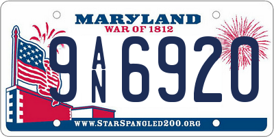 MD license plate 9AN6920