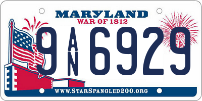 MD license plate 9AN6929
