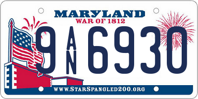 MD license plate 9AN6930