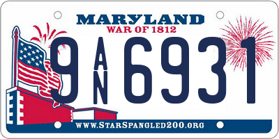 MD license plate 9AN6931
