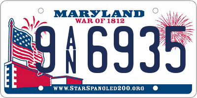 MD license plate 9AN6935