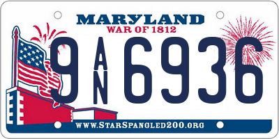 MD license plate 9AN6936