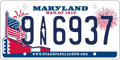 MD license plate 9AN6937