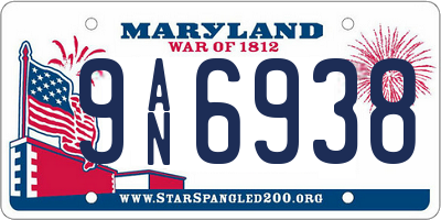 MD license plate 9AN6938