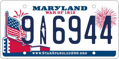 MD license plate 9AN6944