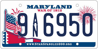 MD license plate 9AN6950