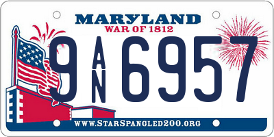 MD license plate 9AN6957