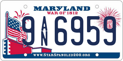 MD license plate 9AN6959