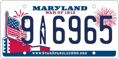 MD license plate 9AN6965