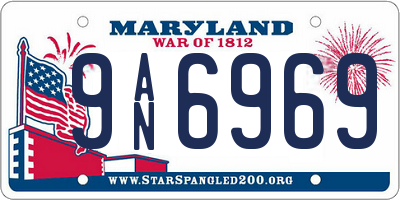MD license plate 9AN6969