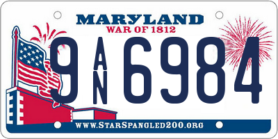 MD license plate 9AN6984