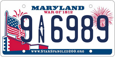 MD license plate 9AN6989