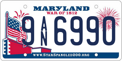 MD license plate 9AN6990