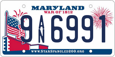 MD license plate 9AN6991