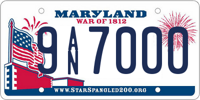MD license plate 9AN7000